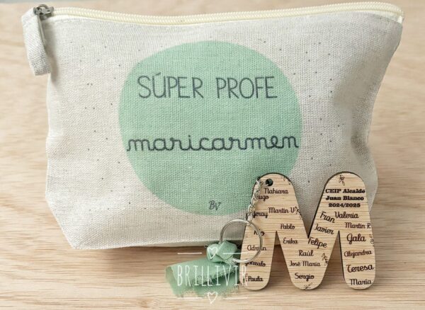 Neceser y llavero personalizado “Súper Profe”