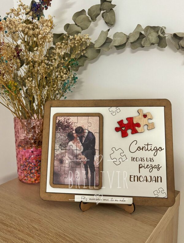 Marco Puzzle Personalizable – ¡Tus recuerdos encajan con amor!
