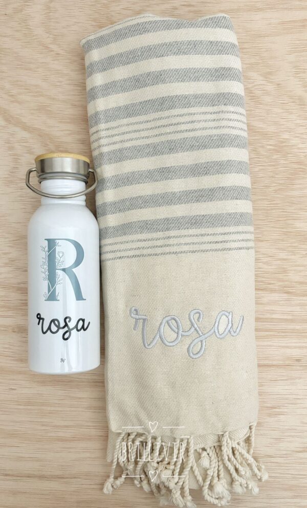 Pack botella + toalla personalizada